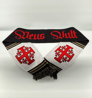 Deus Vult Knights Templar Crusader Jerusalem Cross Catholic Scarf