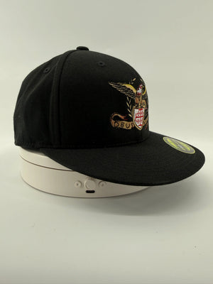 Deus Vult Roman Eagle Black Hat Yupoong 210 Flexfit Hat