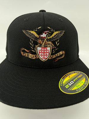 Deus Vult Roman Eagle Black Hat Yupoong 210 Flexfit Hat