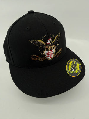 Deus Vult Roman Eagle Black Hat Yupoong 210 Flexfit Hat