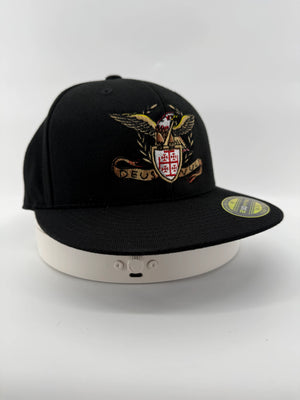 Deus Vult Roman Eagle Black Hat Yupoong 210 Flexfit Hat