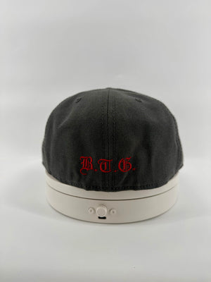 Fleury Cross 3D Puff Embroidered Charcoal Fitted Hat