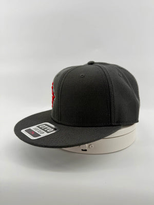 Fleury Cross 3D Puff Embroidered Charcoal Fitted Hat