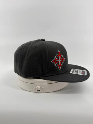 Fleury Cross 3D Puff Embroidered Charcoal Fitted Hat