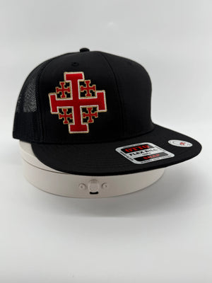 Jerusalem Cross Glow in the Dark Embroidered Trucker Hat – Crusader's Cross Snapback