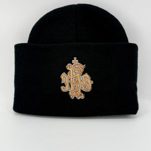 IHS Christogram Embroidered Knit Beanie