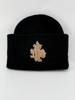 IHS Christogram Embroidered Knit Beanie