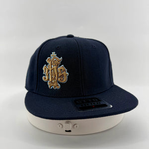 IHS Hat Navy Blue Embroidered 3D Puff