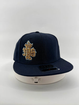 IHS Hat Navy Blue Embroidered 3D Puff
