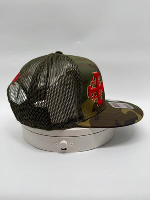 Jerusalem Cross Crusader Cross 3D Premium Puff Embroidered Hat Snapback
