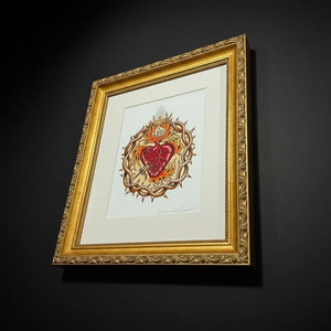 Sacred Heart of Jesus Professionally Framed Artist Signed Original Print