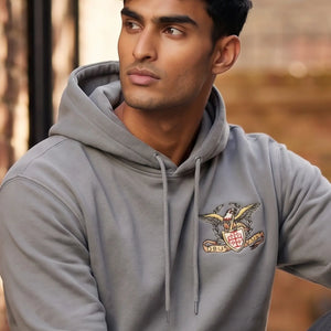 Roman Eagle Jerusalem Cross Deus Vult Embroidered Hoodie