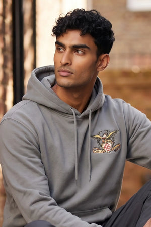 Roman Eagle Jerusalem Cross Deus Vult Embroidered Hoodie