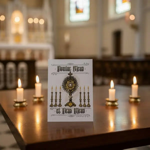 Monstrance Hand Embellished Catholic Greeting Card Gold Accents, Signed Art Card