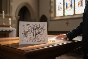 Thank You with Peace Dove Christian Greeting Card Gold or Silver Hand Embellished Signed