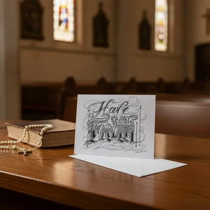 Have Faith Hand Embellished Christian Greeting Card Gold or Silver Signed Art