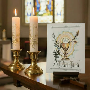 Totus Tuus Chalice Hand Embellished Card for Ordination Gift