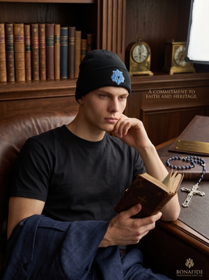 Auspice Maria Marian Embroidered Knit Beanie