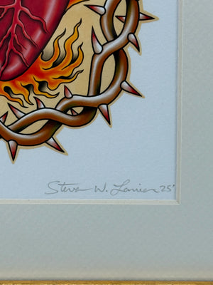 Sacred Heart of Jesus Professionally Framed Artist Signed Original Print