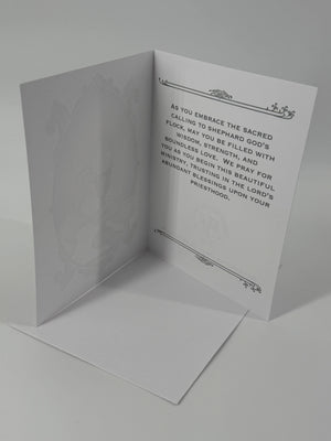Priest Ordination Hand-Embellished Catholic Eucharistic Greeting Card
