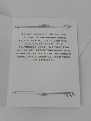 Priest Ordination Hand-Embellished Catholic Eucharistic Greeting Card