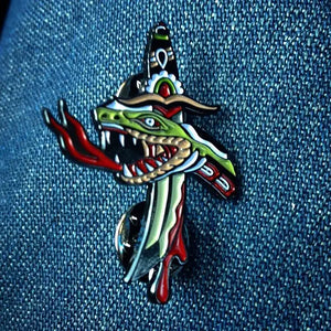 Severed Snake Head Pin