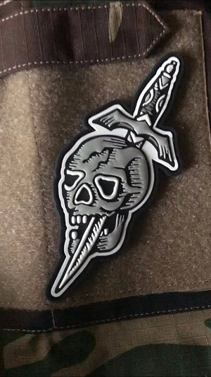 Skull with Dagger 3D PVC Morale Patch