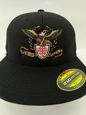 Deus Vult Roman Eagle Black Hat Yupoong 210 Flexfit Hat