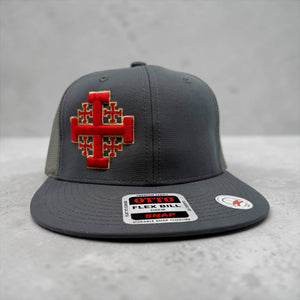 Jerusalem Cross Crusader Cross 3D Premium Puff Embroidered Hat Snapback