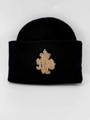IHS Christogram Embroidered Knit Beanie