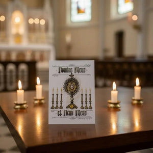 Monstrance Hand Embellished Catholic Greeting Card Gold Accents, Signed Art Card