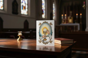 Priest Ordination Hand-Embellished Catholic Eucharistic Greeting Card
