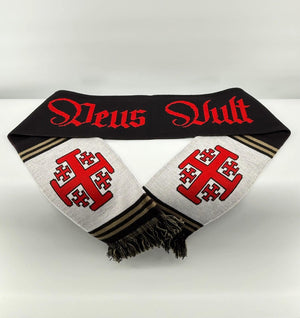 Deus Vult Knights Templar Crusader Jerusalem Cross Catholic Scarf