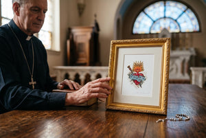Immaculate Heart of Mary Professionally Framed Artist Signed Original Print