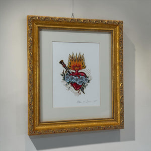 Immaculate Heart of Mary Professionally Framed Artist Signed Original Print