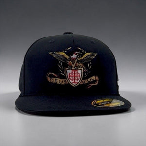 Deus Vult Roman Eagle Black Hat Yupoong 210 Flexfit Hat