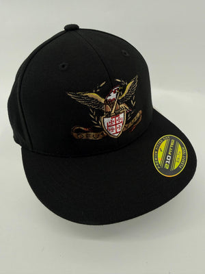 Deus Vult Roman Eagle Black Hat Yupoong 210 Flexfit Hat