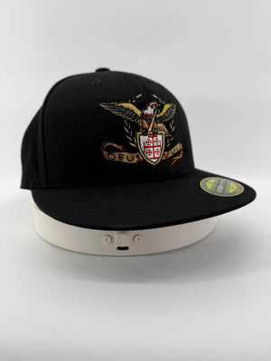 Deus Vult Roman Eagle Black Hat Yupoong 210 Flexfit Hat