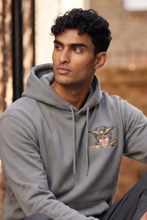 Roman Eagle Jerusalem Cross Deus Vult Embroidered Hoodie