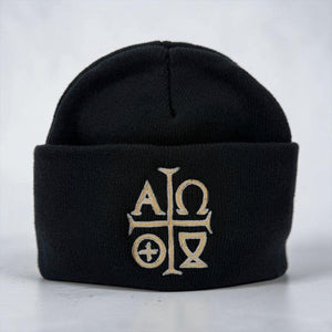 Alpha Omega Missal Monogram Embroidered Knit Beanie
