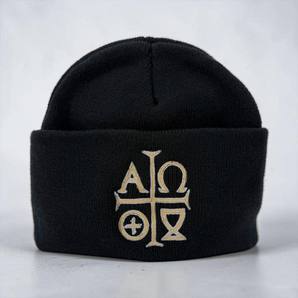 Alpha Omega Missal Monogram Embroidered Knit Beanie
