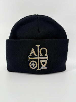 Alpha Omega Missal Monogram Embroidered Knit Beanie