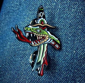 Severed Snake Head Pin