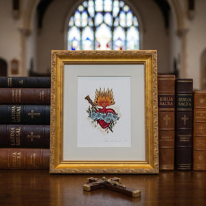 Immaculate Heart of Mary Professionally Framed Artist Signed Original Print