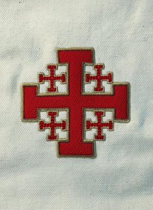 Jerusalem Cross Canvas Tote Bag with Pocket | Faith-Inspired Everyday Carryall