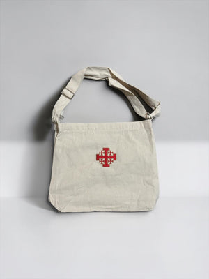 Catholic Cross Canvas Messenger Bag | Faith-Inspired Crossbody Bag