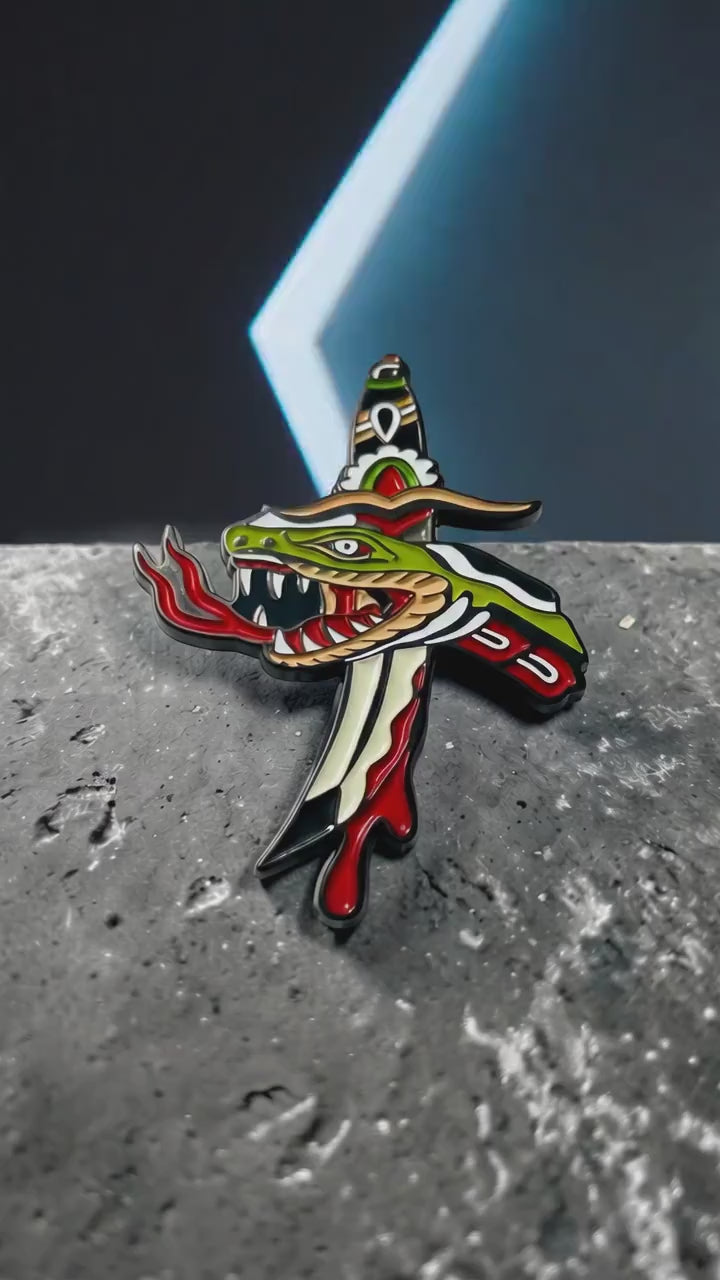 Severed Snake Head Pin