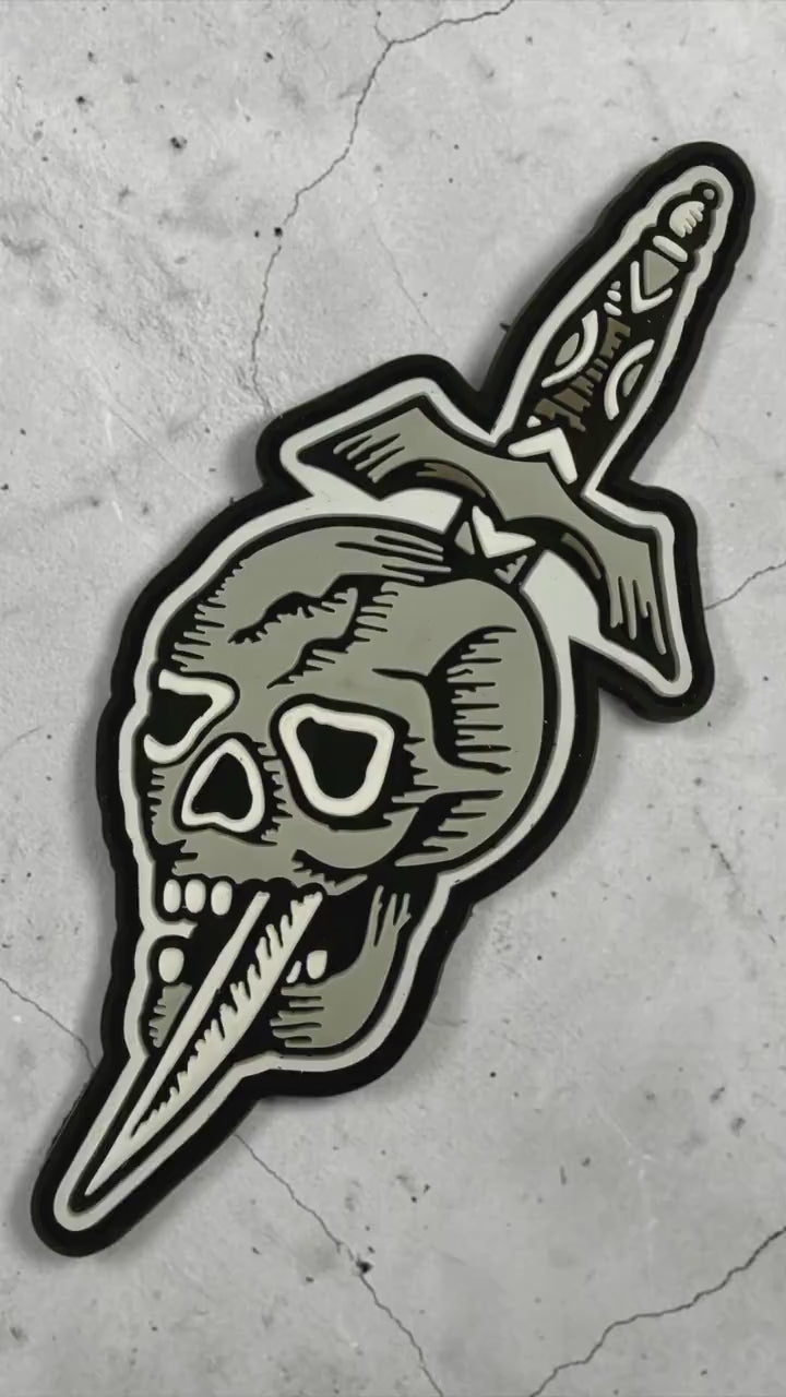 Skull with Dagger 3D PVC Morale Patch