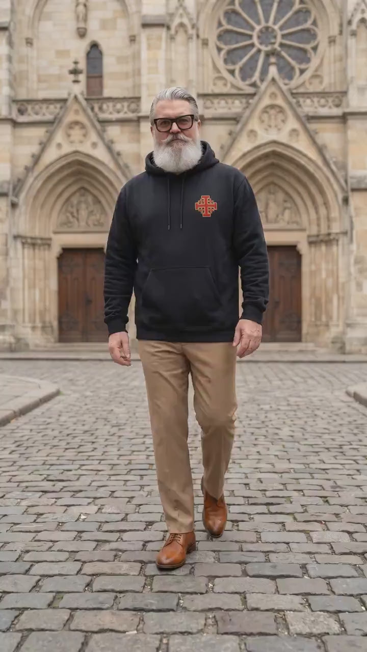 Jerusalem Cross Embroidered Hoodie