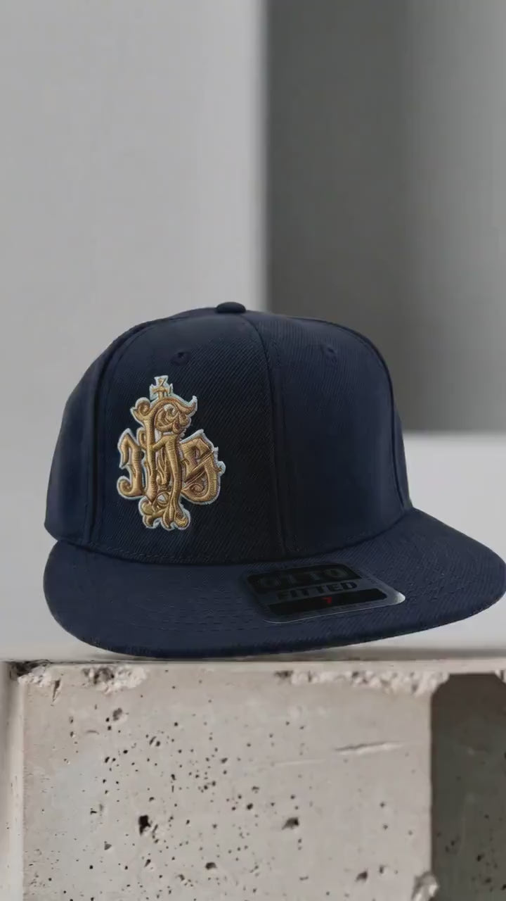 IHS Hat Navy Blue Embroidered 3D Puff